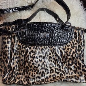 Jaclyn Smith Gold Leopard Print Medium Shoulder Bag
